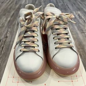Alexander McQueen White and Pink Sneakers